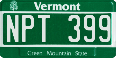 VT license plate NPT399