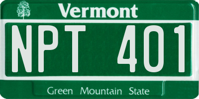 VT license plate NPT401