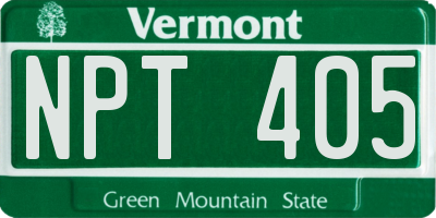 VT license plate NPT405