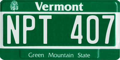 VT license plate NPT407