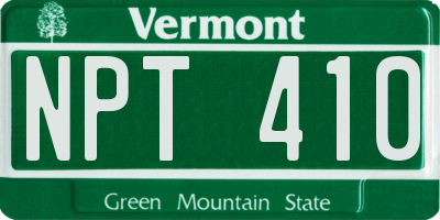 VT license plate NPT410