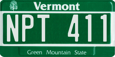 VT license plate NPT411