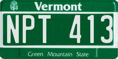 VT license plate NPT413