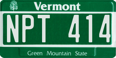 VT license plate NPT414