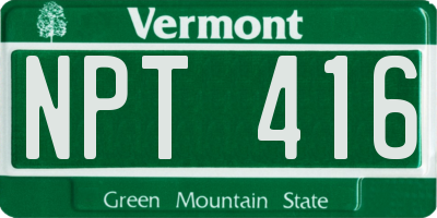 VT license plate NPT416