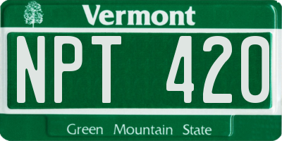VT license plate NPT420
