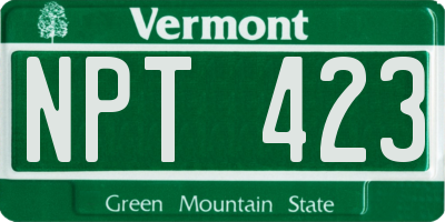 VT license plate NPT423
