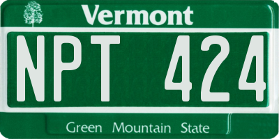 VT license plate NPT424