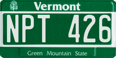 VT license plate NPT426