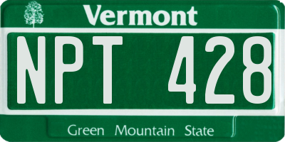 VT license plate NPT428