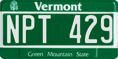 VT license plate NPT429