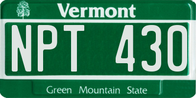 VT license plate NPT430