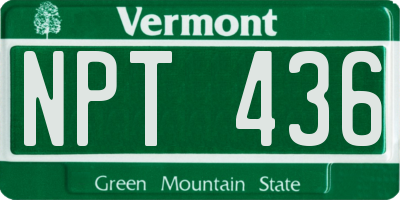 VT license plate NPT436