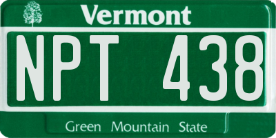 VT license plate NPT438