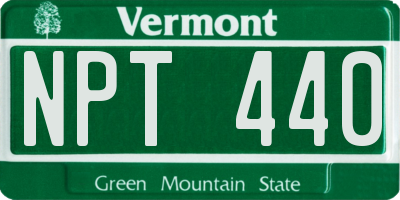 VT license plate NPT440