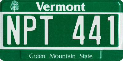 VT license plate NPT441