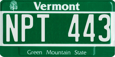 VT license plate NPT443