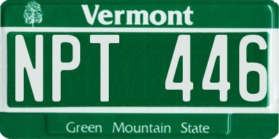 VT license plate NPT446