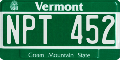 VT license plate NPT452