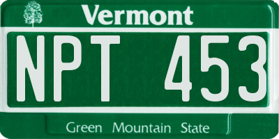 VT license plate NPT453