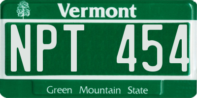 VT license plate NPT454