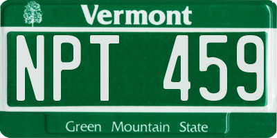 VT license plate NPT459