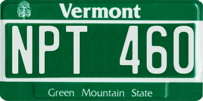 VT license plate NPT460