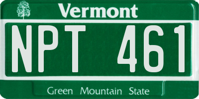 VT license plate NPT461