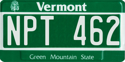VT license plate NPT462
