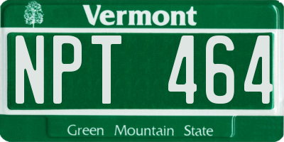 VT license plate NPT464