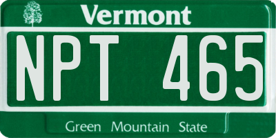 VT license plate NPT465