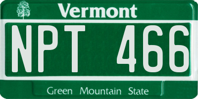VT license plate NPT466