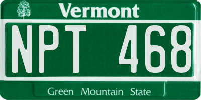 VT license plate NPT468