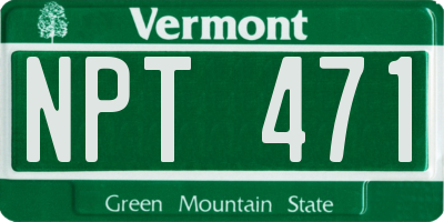 VT license plate NPT471