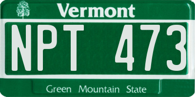 VT license plate NPT473