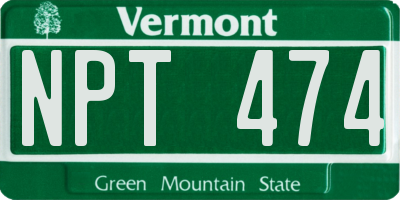 VT license plate NPT474