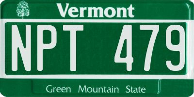 VT license plate NPT479