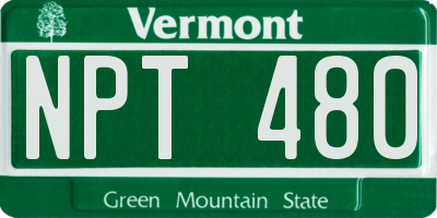 VT license plate NPT480