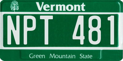 VT license plate NPT481