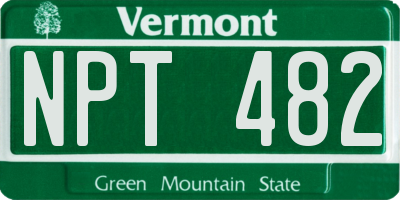 VT license plate NPT482