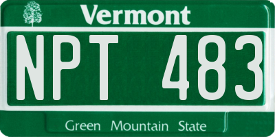 VT license plate NPT483