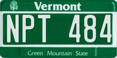 VT license plate NPT484