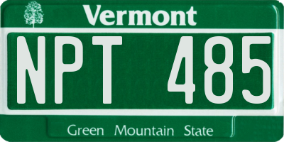 VT license plate NPT485