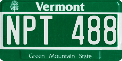 VT license plate NPT488