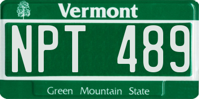 VT license plate NPT489