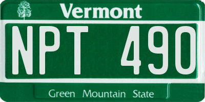 VT license plate NPT490
