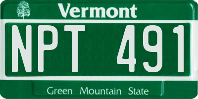 VT license plate NPT491