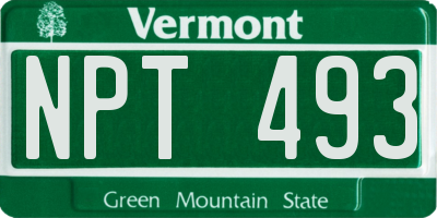 VT license plate NPT493