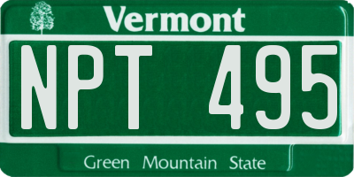 VT license plate NPT495