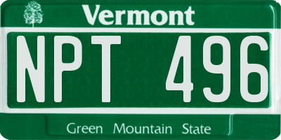 VT license plate NPT496